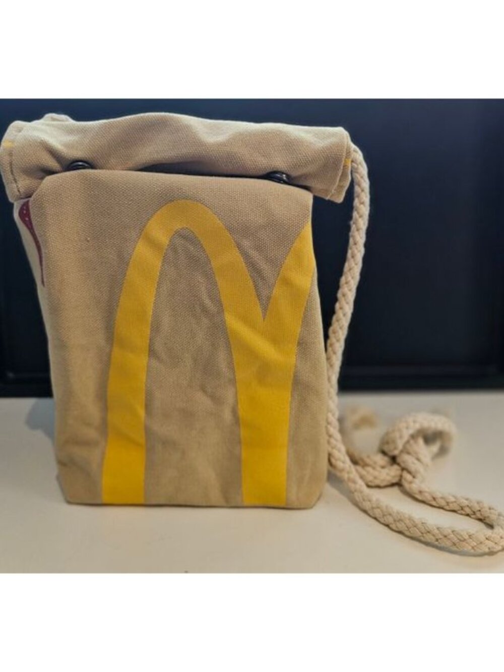 Canvas McDonald's themed rucksack or messenger bag